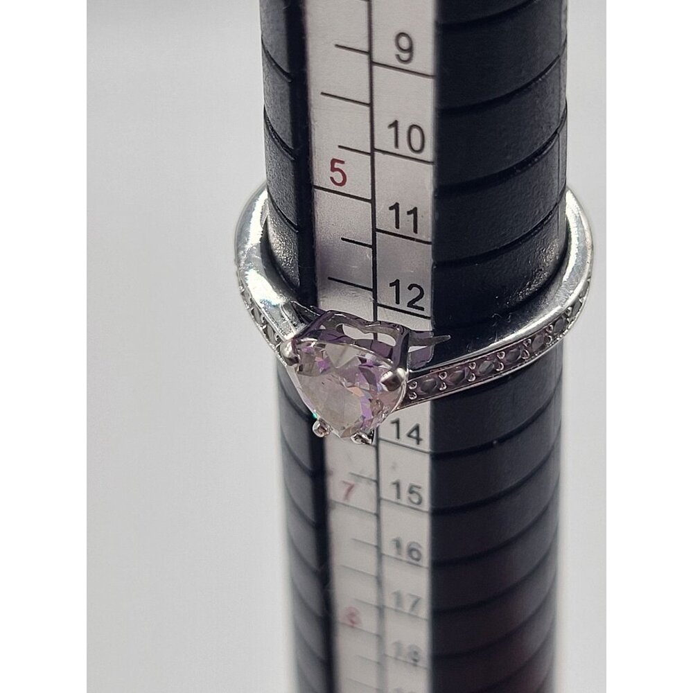 Swarovski Heart Shaped Crystal Ring With Silver-Tone Band - Picture 15 of 15